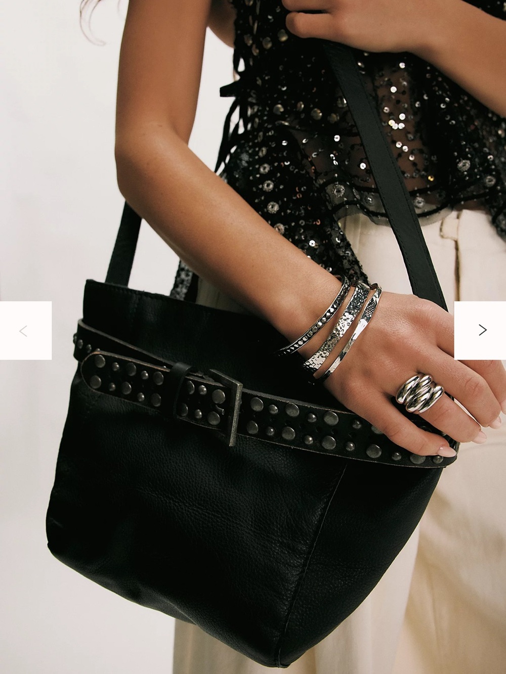 Free People Embellished Belt Bucket Bag